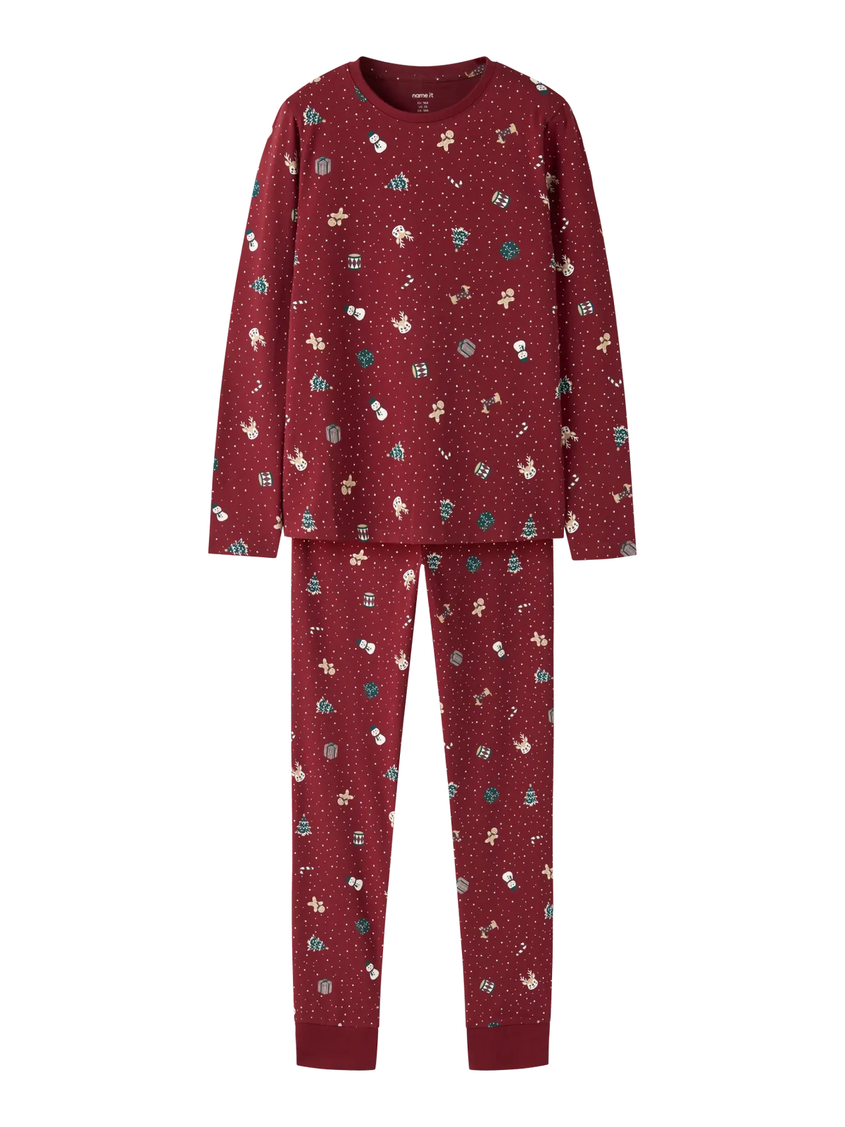 Name it - Nattsett "VISMAS" Kids Red Dahlia Christmas