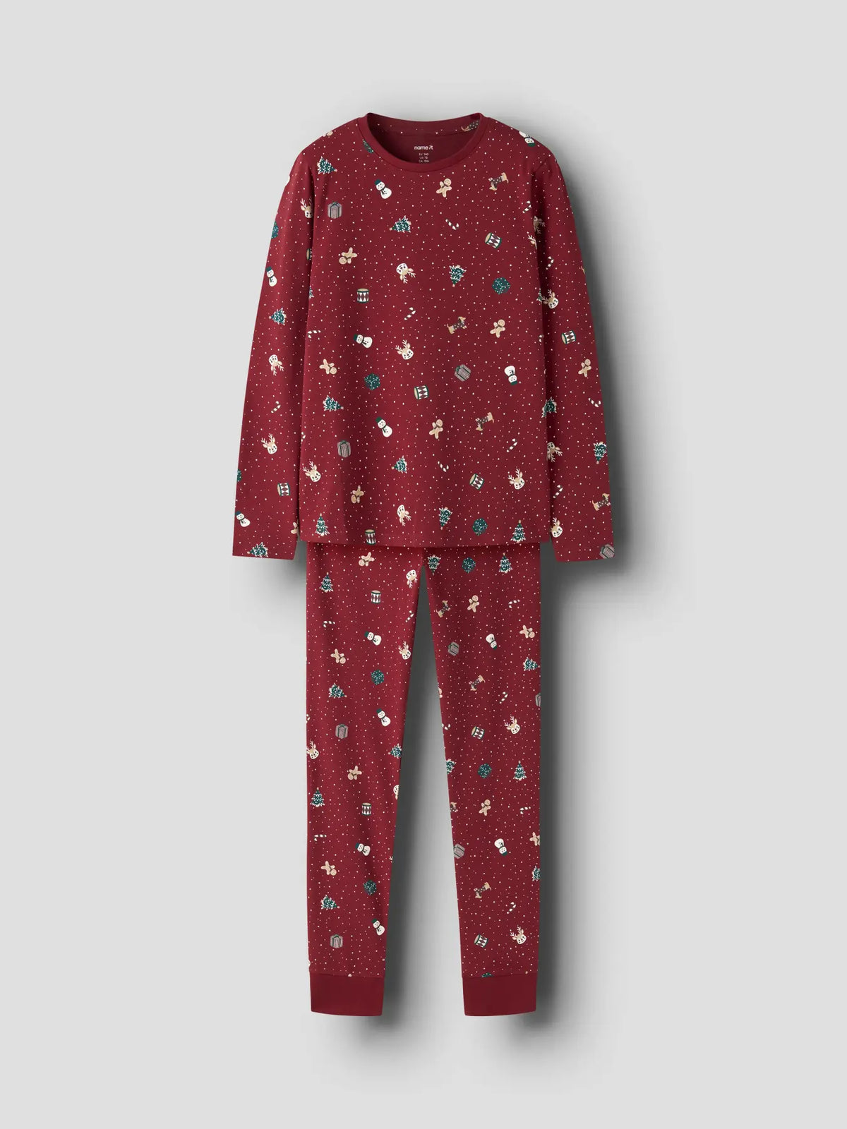 Name it - Nattsett "VISMAS" Kids Red Dahlia Christmas