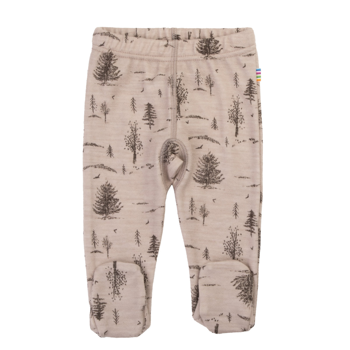 Joha - Leggings med fot i ull/bambus «Forest» Beige