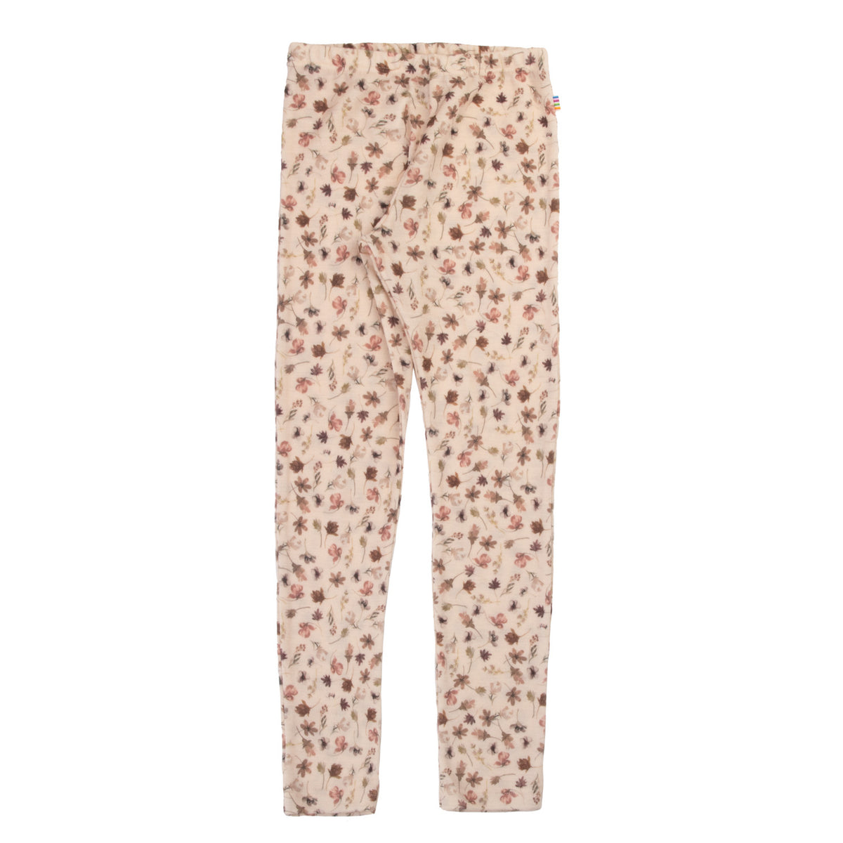 Joha - Leggings i 100% merinoull «Flowers» Lys rosa