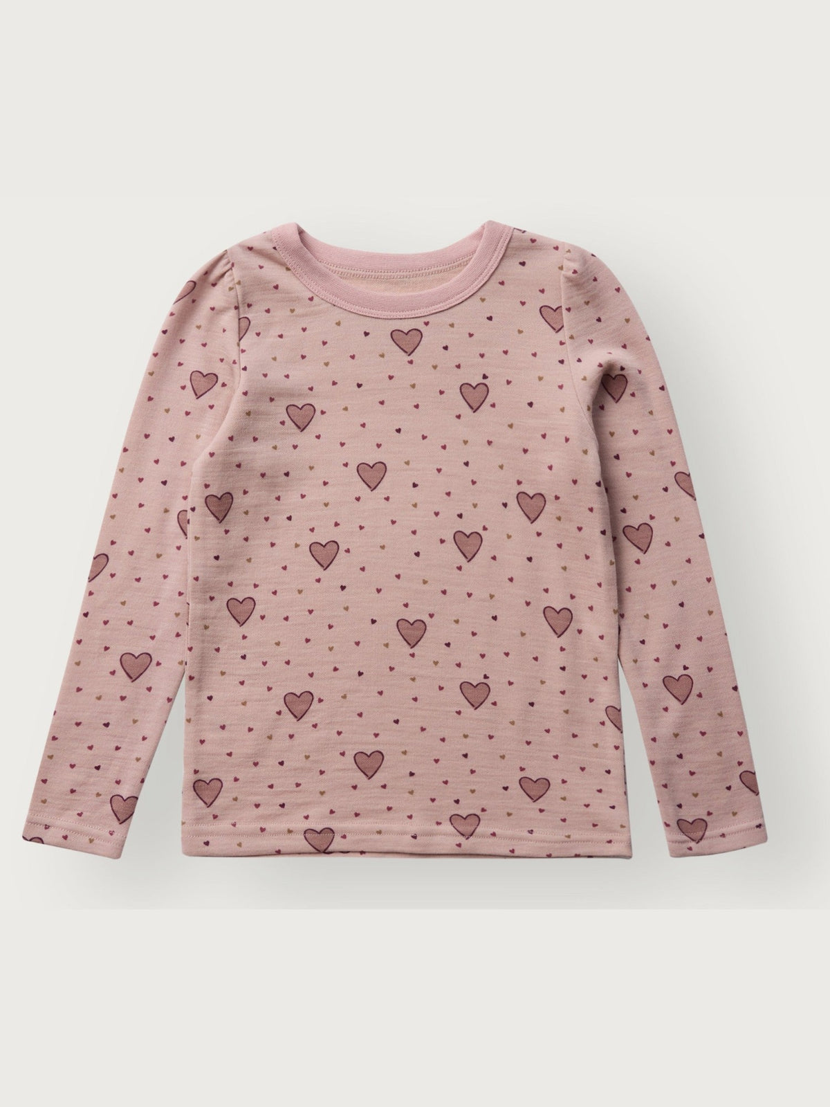 Hust and Claire - Trøye i ull/bambus "Hearts Puff" Dusty Rose