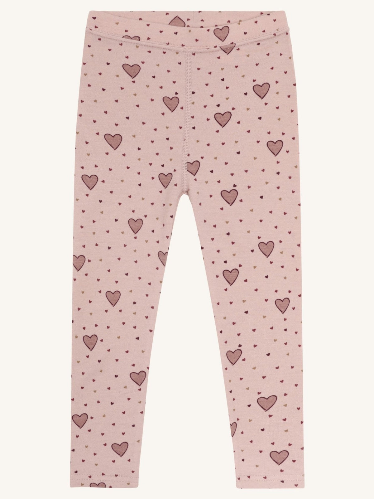 Hust and Claire - Leggings i ull/bambus "Hearts" Dusty Rose