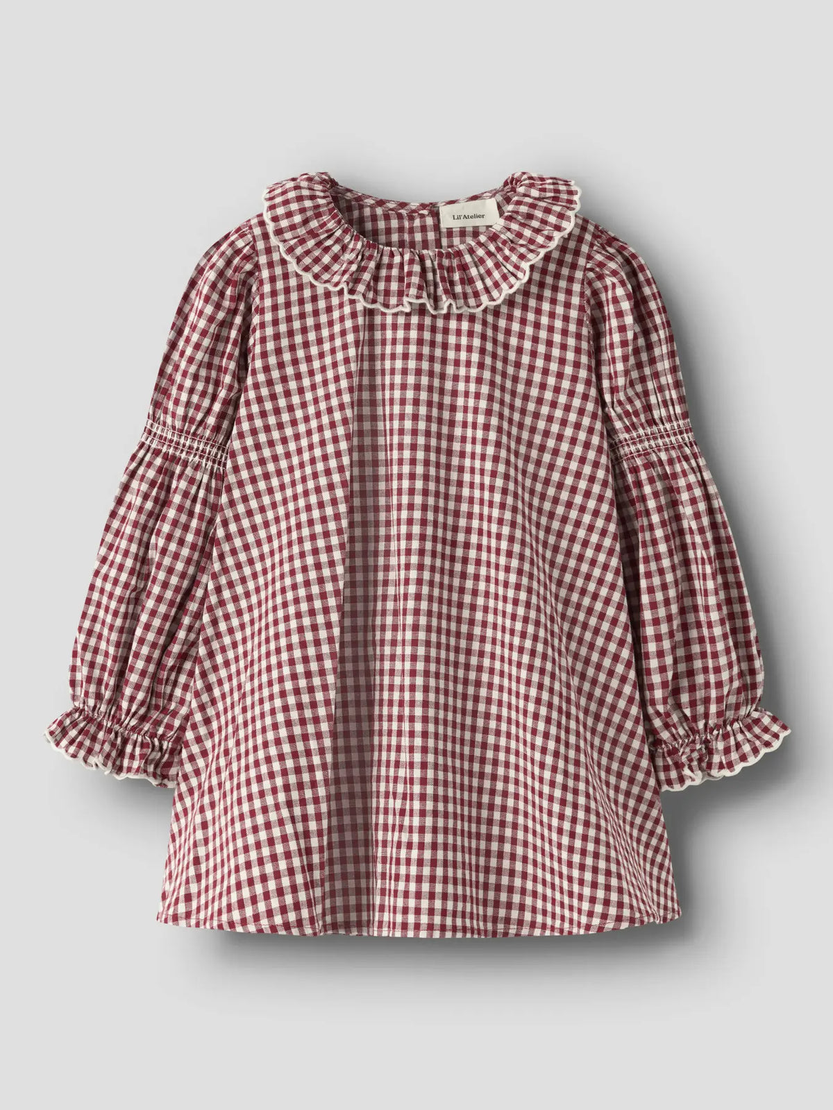 Lil`Atelier kjole FROANNE Biking Red rutete med krage