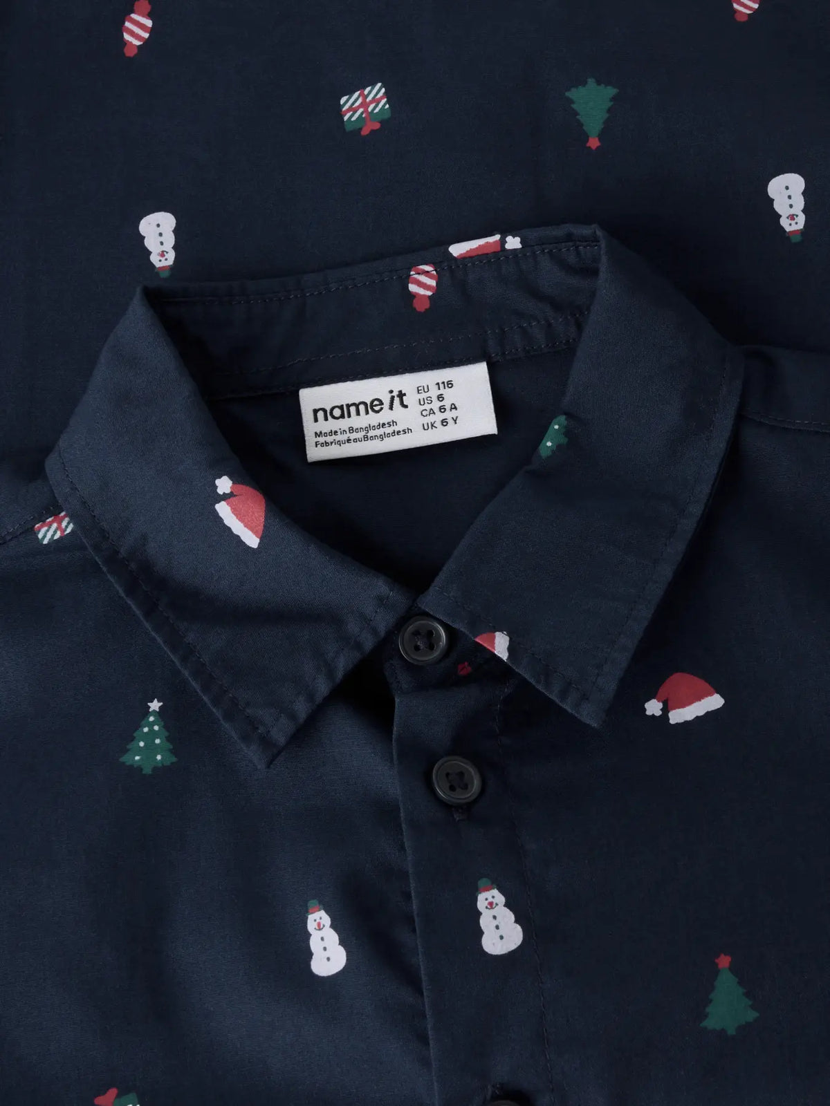 Name it skjorte VIGGO Navy Blazer, detalj av julemotivene