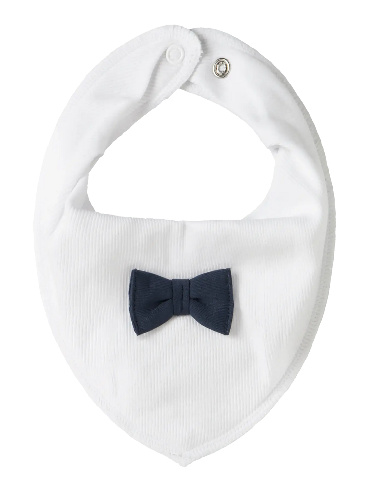 Name it hakesmekke KAB Bright White med marineblå sløyfe