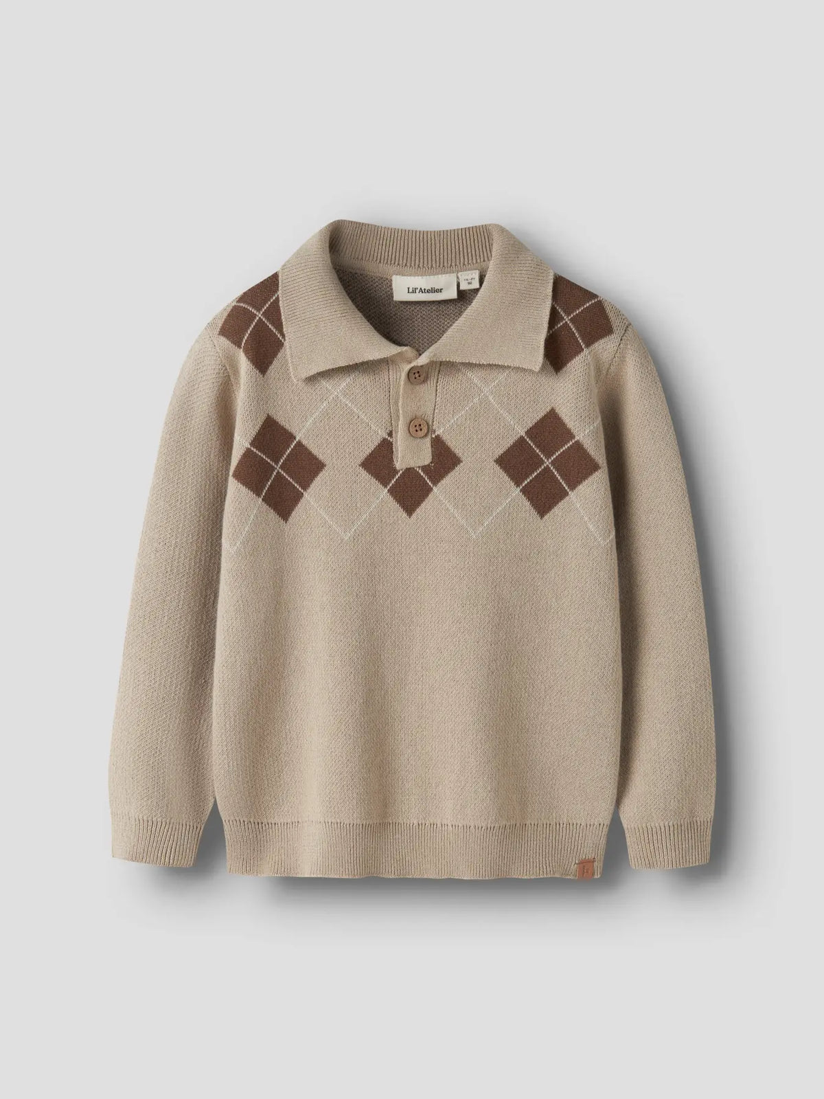 Lil`Atelier strikket polo RONAN White Pepper