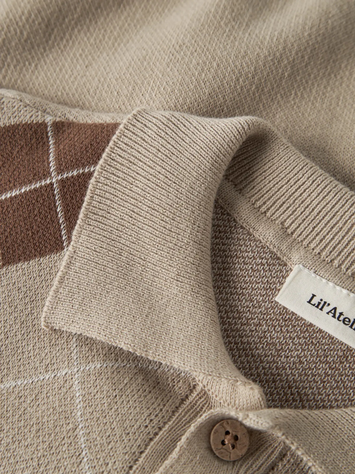 Lil`Atelier strikket polo RONAN White Pepper