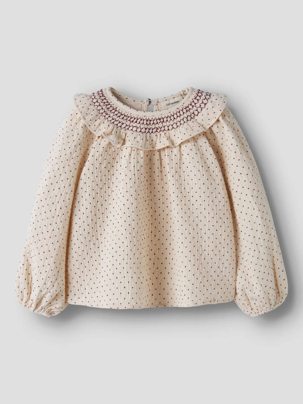 Lil`Atelier bluse FROA Turtledove med krage