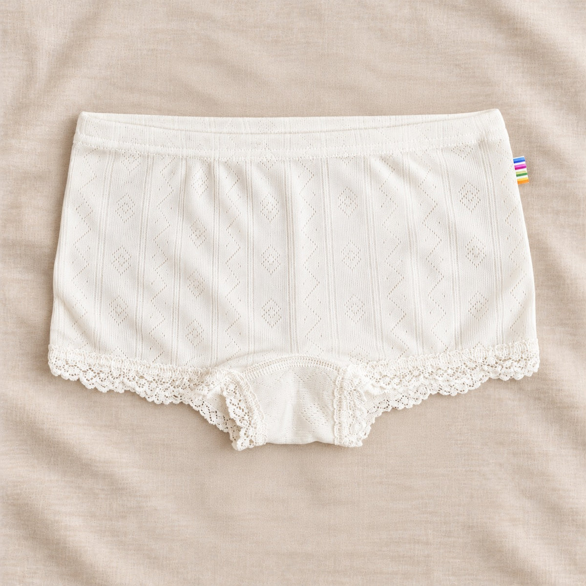 Joha hipster i ull/silke med blonder off-white