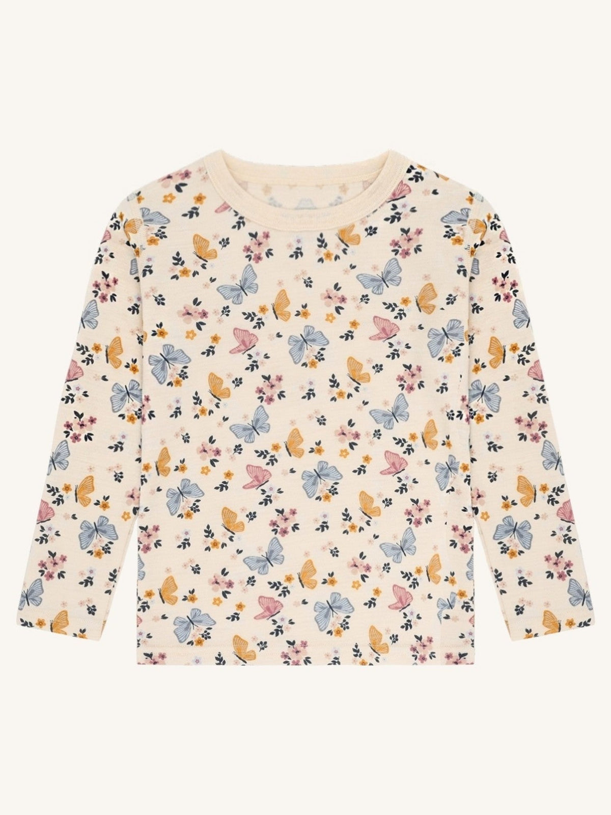 Hust and Claire - Trøye i merinoull "Butterfly" Off White