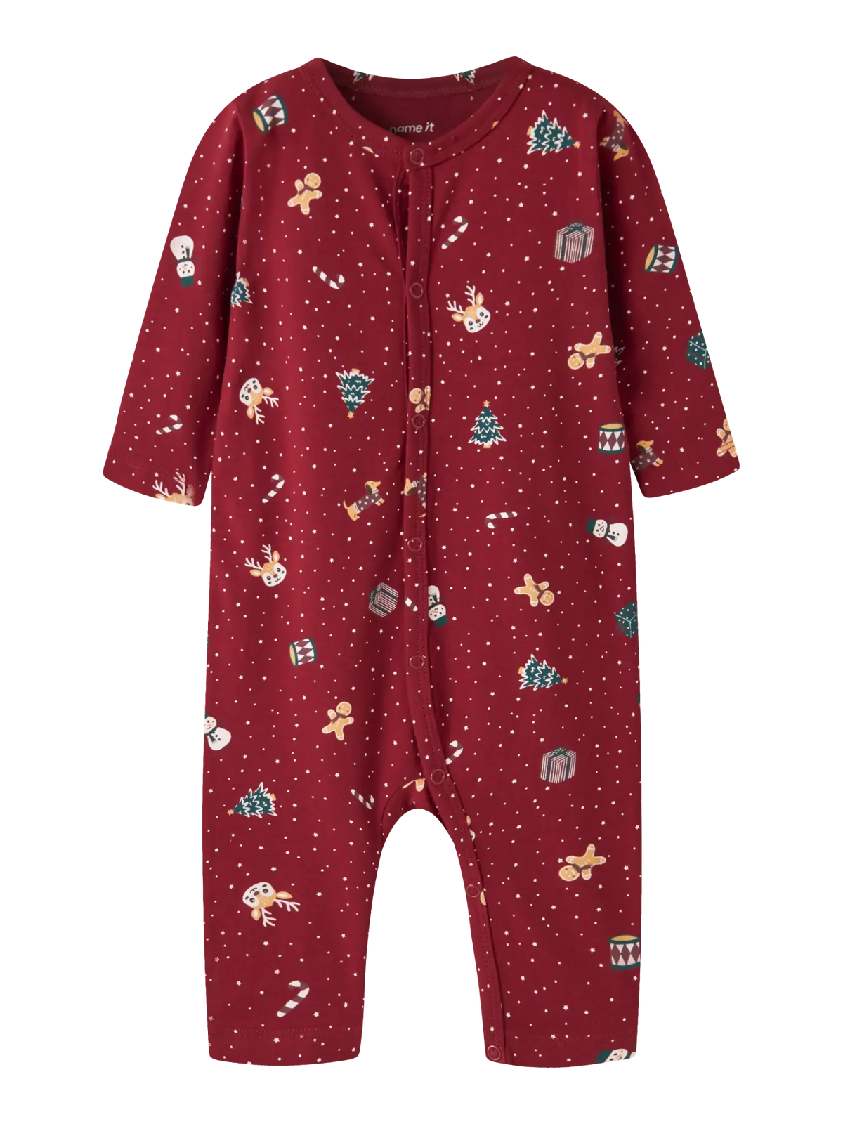 Name it - Nattdress "VISMAS" Baby Red Dahlia Christmas