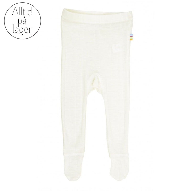 Joha - Leggings i ull/silke med fot Off-white