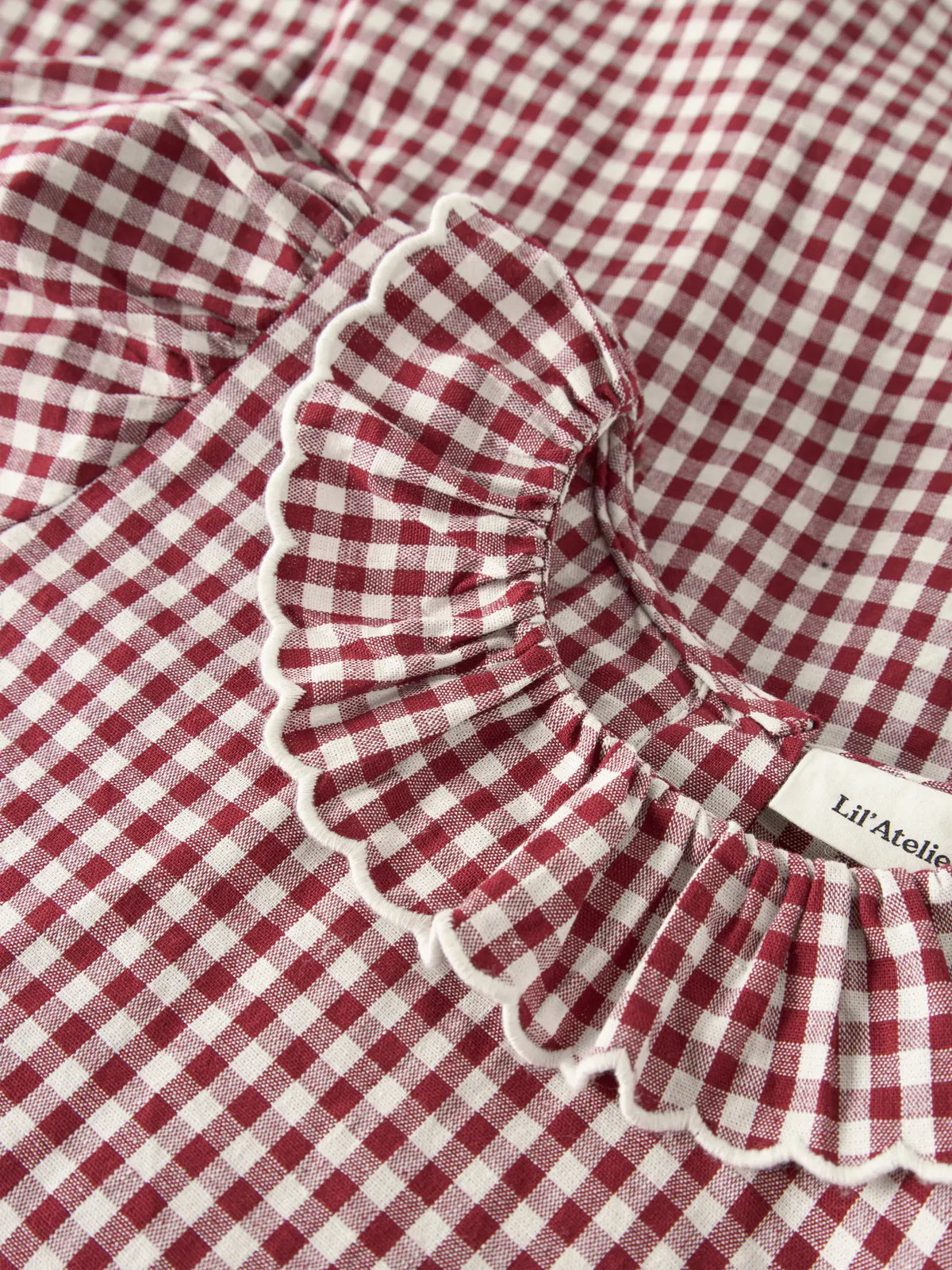 Lil`Atelier kjole FROANNE Biking Red rutete med krage