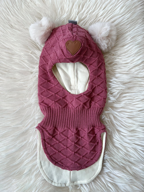 Need it - Balaclava i ull/bomull "Hjerte" Fin ros