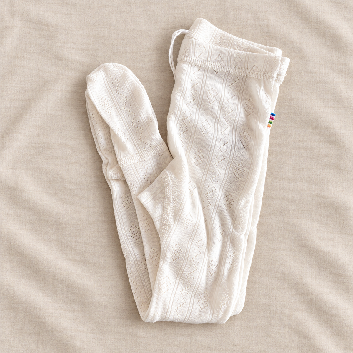 Joha - Leggings med fot i ull/silke m. blonder Of