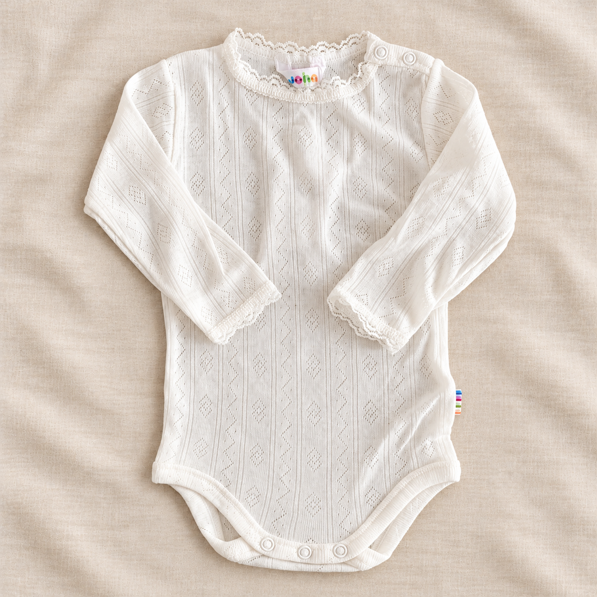 Joha - Body i ull/silke med blonder Off-white
