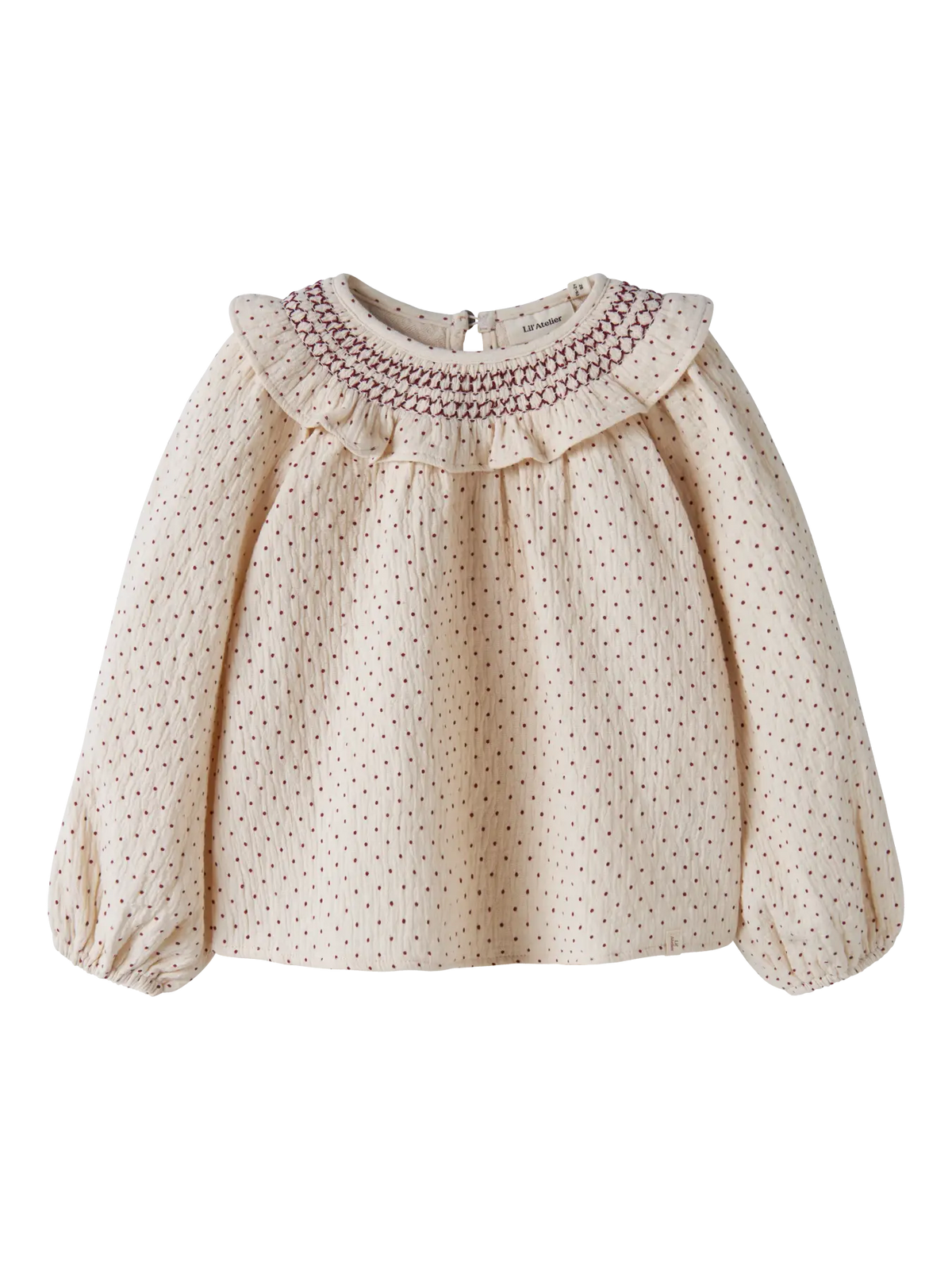 Lil`Atelier bluse FROA Turtledove med krage, sett forfra