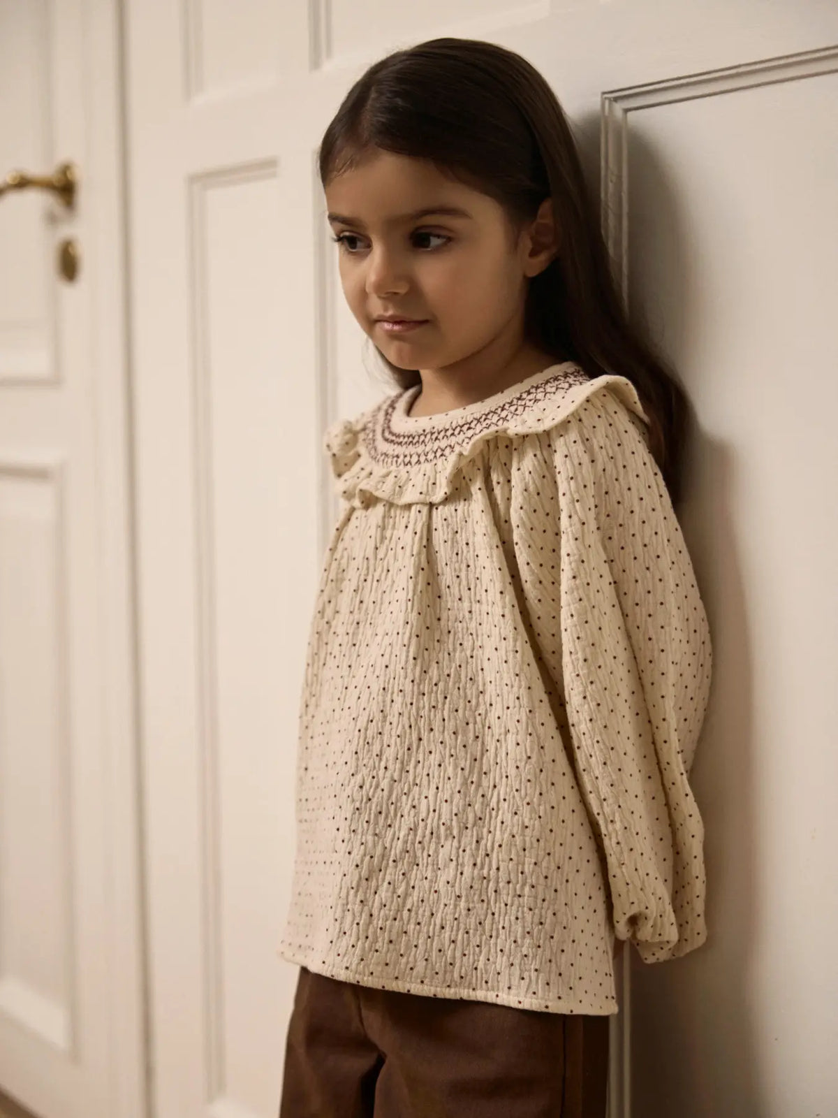 Lil`Atelier bluse FROA Turtledove med krage