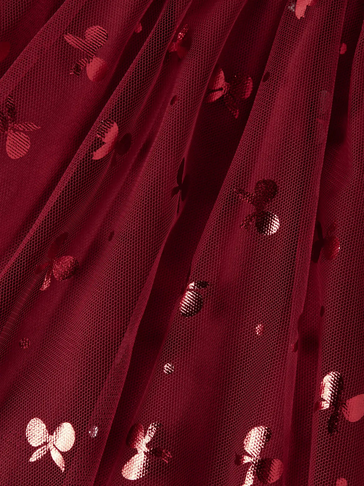 Name it tyllskjørt ROSALLY Red Dahlia, detalj av sommerfuglene