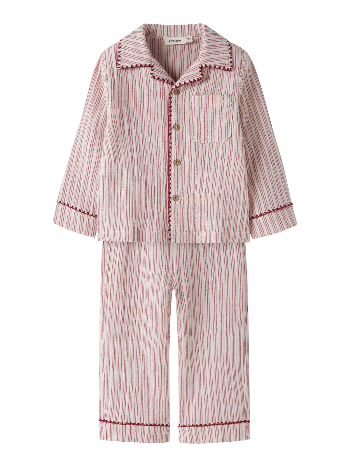 Lil`Atelier pysjamas SAGE Turtledove Biking Red, sett forfra