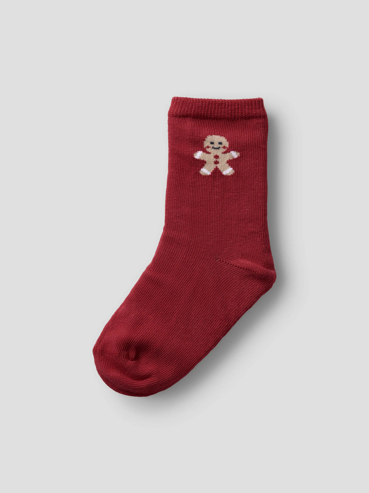 Name it sokker 3-pk «RICHRISTMAS» Mini – rød sokk med pepperkakemann