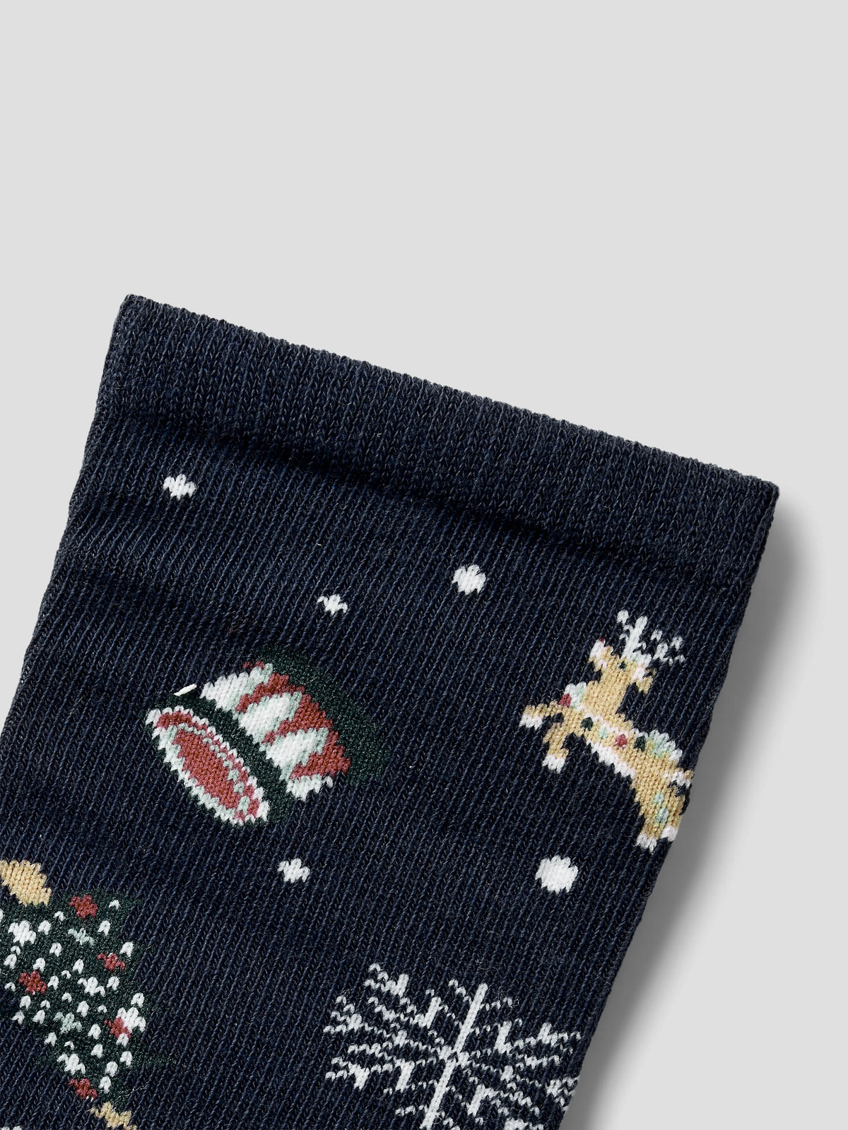 Name it sokker «VISMAS» Kids Navy Blazer – detalj av julemønsteret