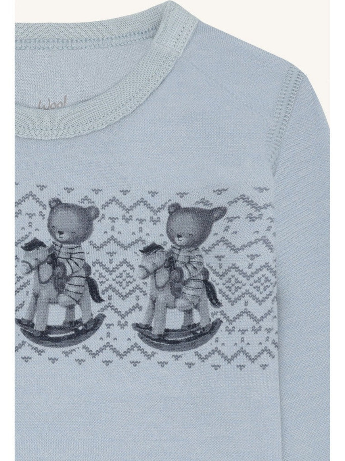 Hust and Claire - Body i ull/bambus "Teddy" Baby Blue