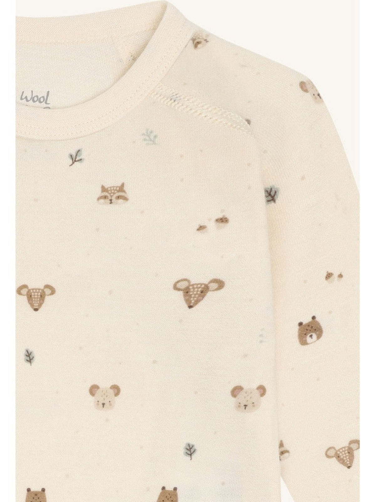 Hust and Claire - Fold-over body i ull/bambus "Forest" Off White