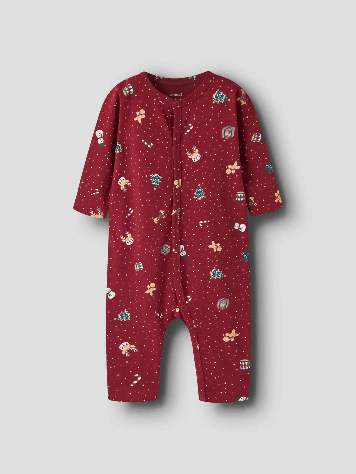 Name it - Nattdress "VISMAS" Baby Red Dahlia Christmas