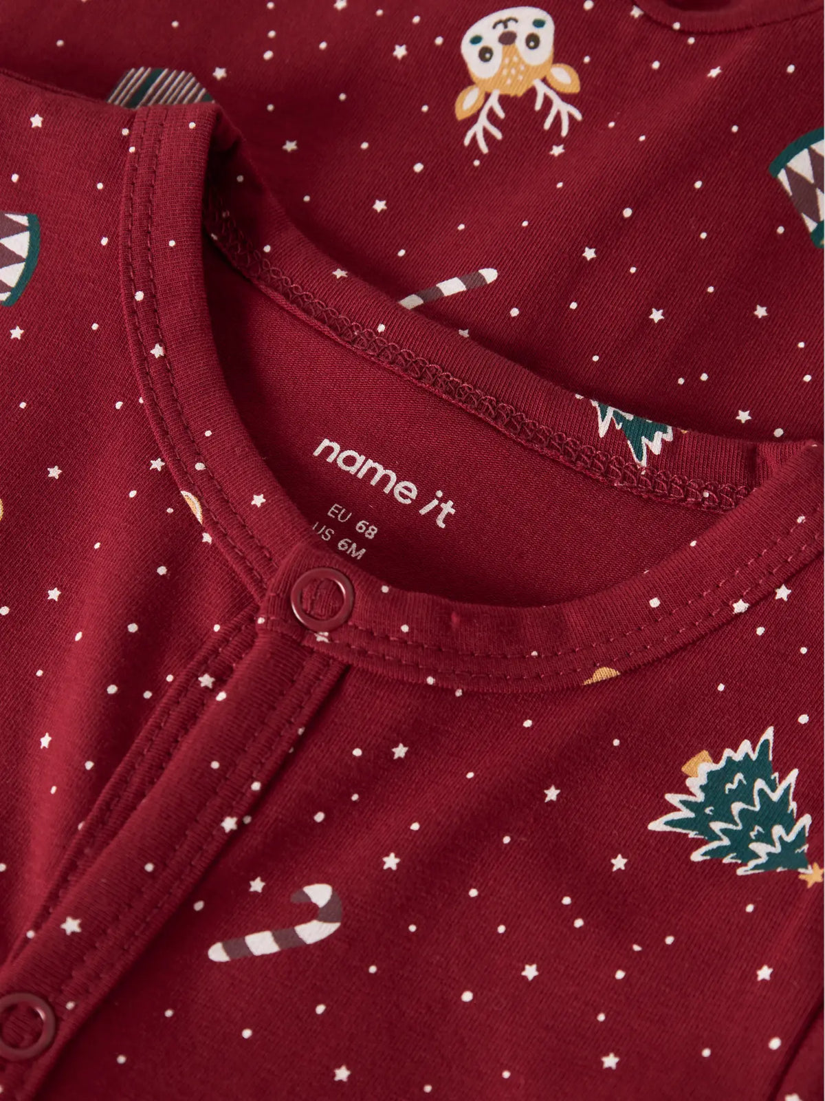 Name it - Nattdress "VISMAS" Baby Red Dahlia Christmas